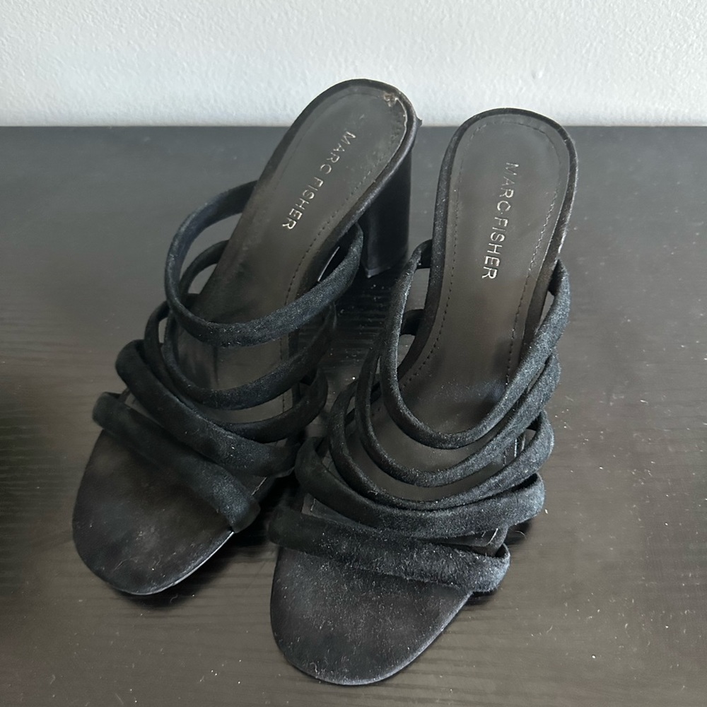Marc Fisher Strappy Black Sandals Size 7